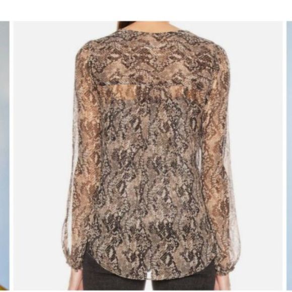 Veronica Beard Lowell Snake Print Silk Blouse - Picture 4 of 13